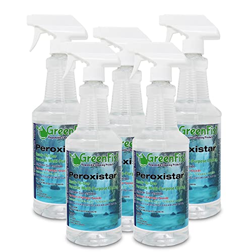 GreenFist PeroxiStar All Purpose Cleaner - Deep Stain Removal, Biodegradable Formula - 32oz, 5 Pack