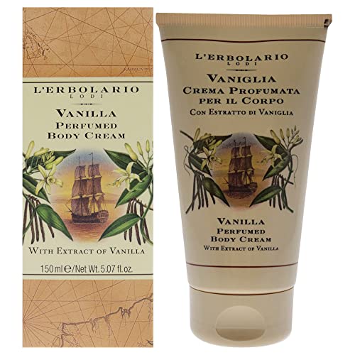 LErbolario Vanilla Body Cream - Nourishes Sensitive Skin, Soothing Aroma - 5.07 oz