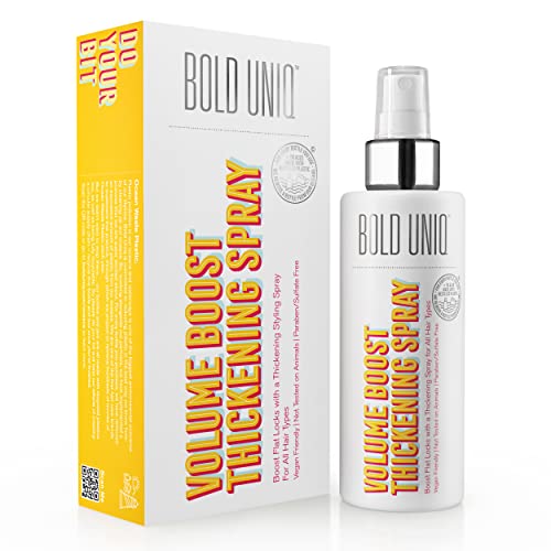 BOLD UNIQ Volumizing Hair Thickening Spray - Adds Body & Texture, Paraben-Free - 175 ml