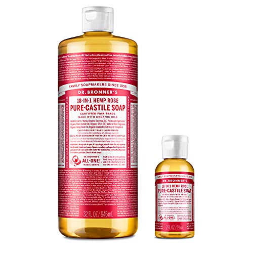 Dr. Bronner's Body Soap - Organic Fair Trade Ingredients, No Synthetic Preservatives - 32oz & 2oz