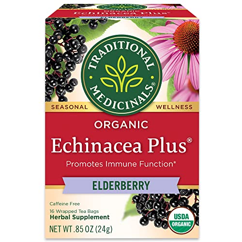 Traditional Medicinals Herbal Supplement - Immune Boosting with Echinacea & Elderberry - 16 Bags