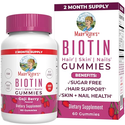 MaryRuth's Biotin Gummies - Supports Hair, Skin & Nails, Vegan, Non-GMO - 60 Count, 2500mcg Biotin