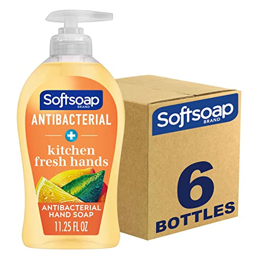 Softsoap Antibacterial Liquid Hand Soap - Fresh Lemon Scent, Moisturizing, 11.25 Fl Oz (Pack of 6)