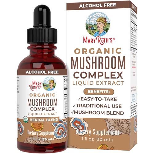 MaryRuth Organics Mushroom Supplement - Supports Cognitive Health, Non-GMO, Vegan - Herbal Drops