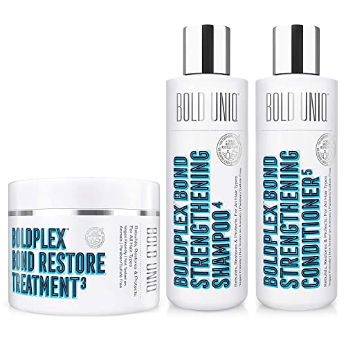BOLD UNIQ Hair Care Bundle - Bond Repair for Dry, Damaged Hair, Vegan & Cruelty-Free - 3 Items