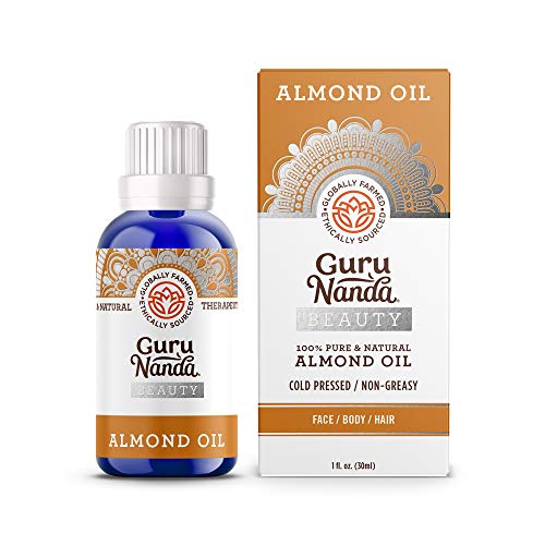 GuruNanda Beauty Oils - Nourishing Almond Oil, Rich in Vitamin E - 100% Pure, 4oz