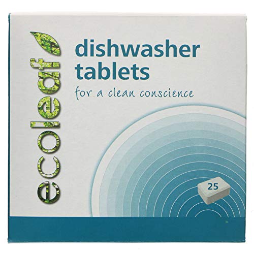 Ecoleaf Dishwasher Tablets - Built-in Rinse Aid, Degreasing Power, 25 Tabs