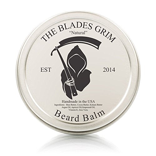 The Blades Grim Beard Balm - Tames Wild Hairs, Moisturizes Beard & Skin, 2oz