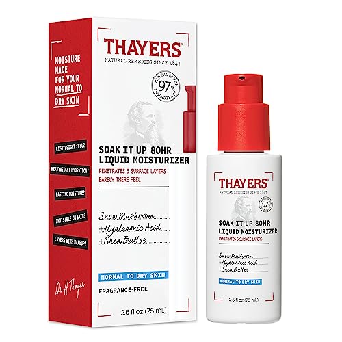 THAYERS Face Moisturizer - 80HR Hydration with Hyaluronic Acid & Snow Mushroom, 2.5 Oz