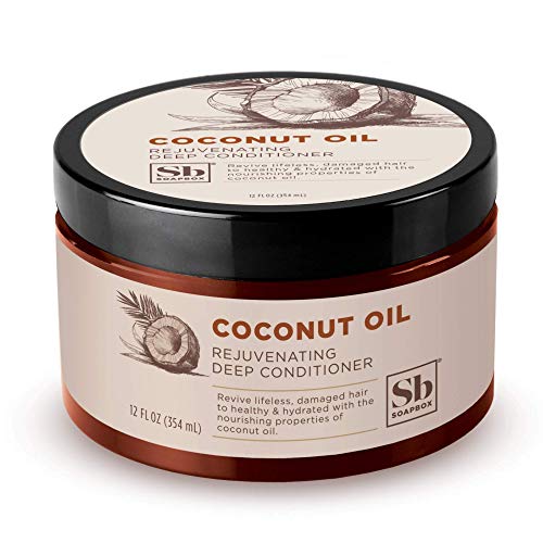 Soapbox Deep Conditioner - Hydrating Coconut Oil Treatment for Curly, Dry Hair, 12 Fl Oz