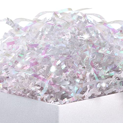 Paper Fair Iridescent Diamond White Gift Wrap - Elegant Cushioning, Biodegradable Paper - 1/2 lb