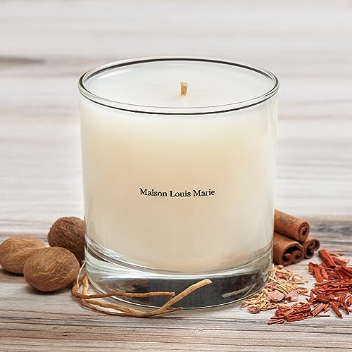 Maison Louis Marie Candle - Sandalwood & Cedarwood Luxury Fragrance, Vegan & Cruelty-Free - 8.5oz