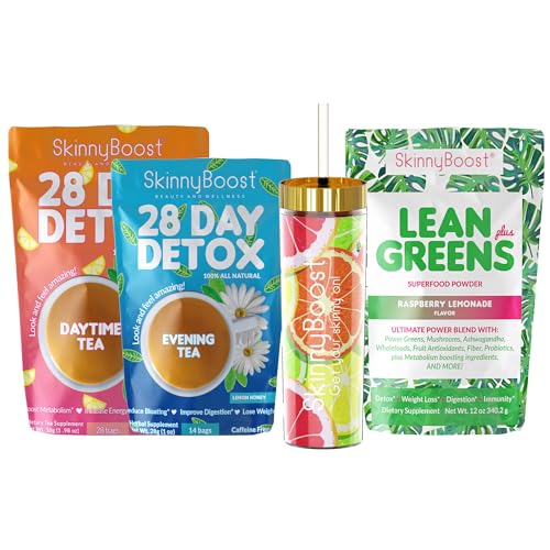 Skinny Boost Detox & Cleanse Supplement - Natural Ingredients, Vegan, Non-GMO - 28 Day Kit