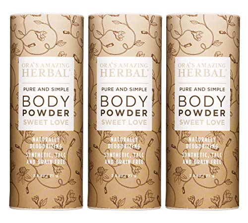 Ora's Amazing Herbal Body Powder - Naturally Scented, Talc Free, Odor Preventative - 3 Pack