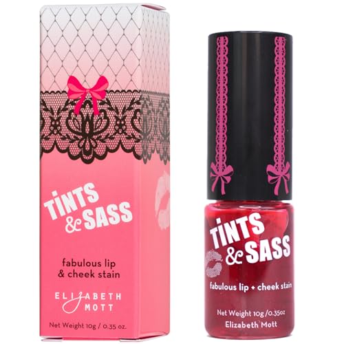 Elizabeth Mott Tints & Sass Lip & Cheek Stain - Long-lasting, Non-Drying Formula - 10g