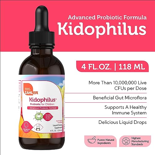 Zahler Kidophilus Probiotic Drops - Supports Digestive & Immune Health, Kosher - 4 Fl Oz