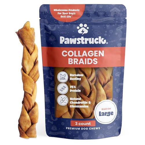 Pawstruck Dog Treats - 100% Beef Collagen, Supports Joint Health & Dental Care - 3 Count