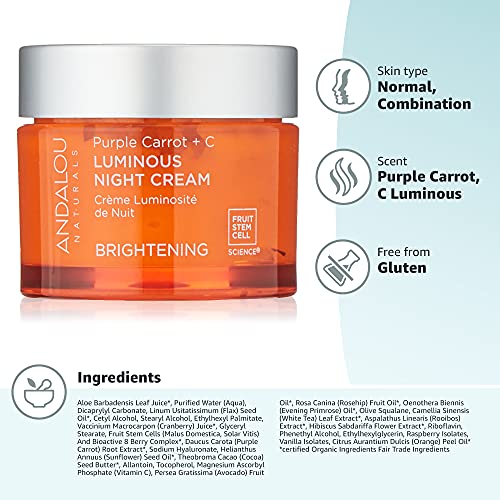 Andalou Naturals Moisturizer - Brightening Purple Carrot + C, Antioxidant-Rich - 1.7oz