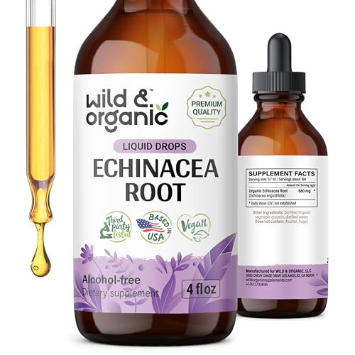 Wild & Organic Echinacea Drops - Immune Support, Alcohol-Free, Vegan - 4 oz