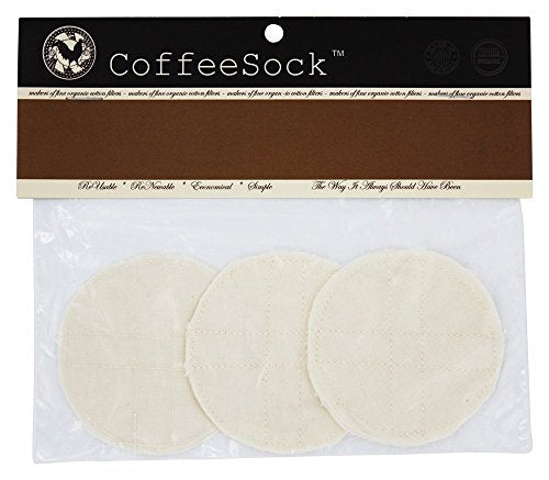 CoffeeSock Organic Cotton Coffee Filters - Reusable, Easy Cleanup, Fits Aeropress - 3 Pack