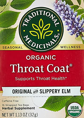 Traditional Medicinals Throat Coat Tea - Soothes Sore Throats, Vegan, Non-GMO - 16 Bags