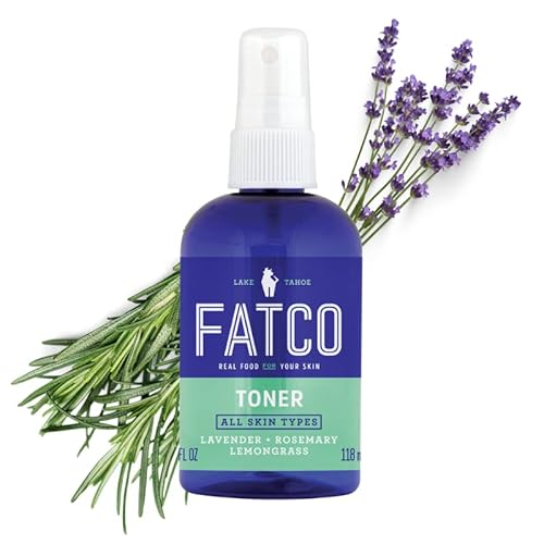 FATCO Organic Witch Hazel Face Toner - Balances pH, Nourishing Lavender & Rosemary - 2 fl oz