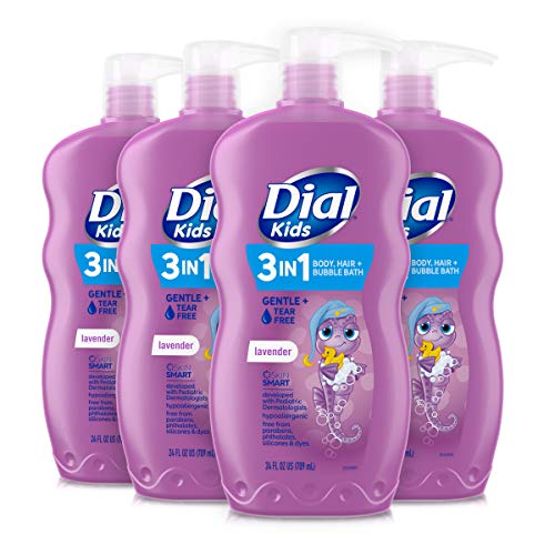 Dial Kids 3-in-1 Shampoo & Body Wash - Tear-Free, Hypoallergenic, Lavender Scent - 24 fl oz