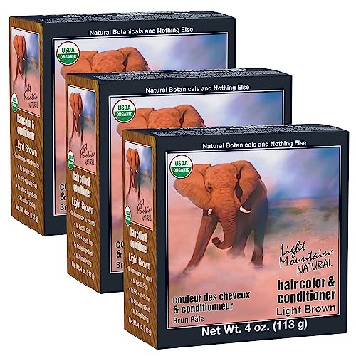 Light Mountain Henna Hair Dye - Nourishing Color, Organic Botanicals, Vegan - 4oz (Pack of 3)