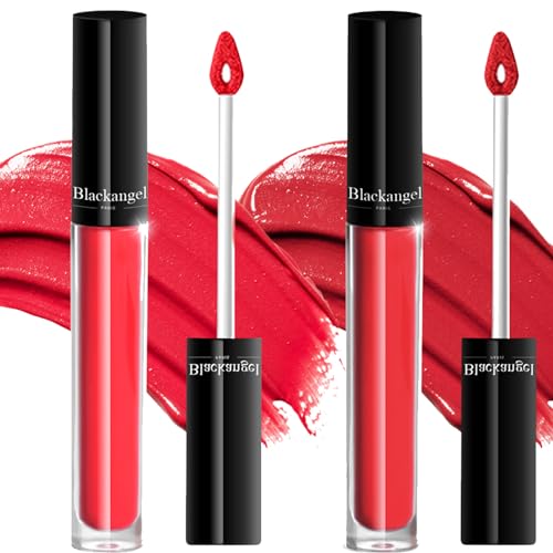 Blackangel Matte Liquid Lipstick - Longwear, Waterproof, Non-Toxic - Pure Red & Red Wine