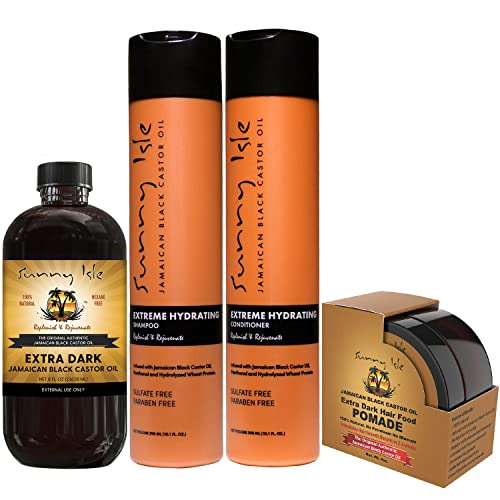 Sunny Isle Hair Care Bundle - Extreme Hydration & Nourishment for Scalp and Hair - 4-Piece Set
