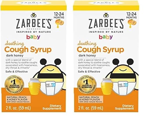 Zarbee's Baby Cough Syrup - Soothes Coughs Naturally, Pediatrician Approved - 2 Fl Oz (Pack of 2)