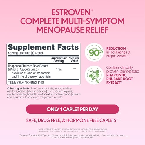 Estroven Menopause Supplement - Clinically Proven Relief for Hot Flashes & Night Sweats - 28 Ct.