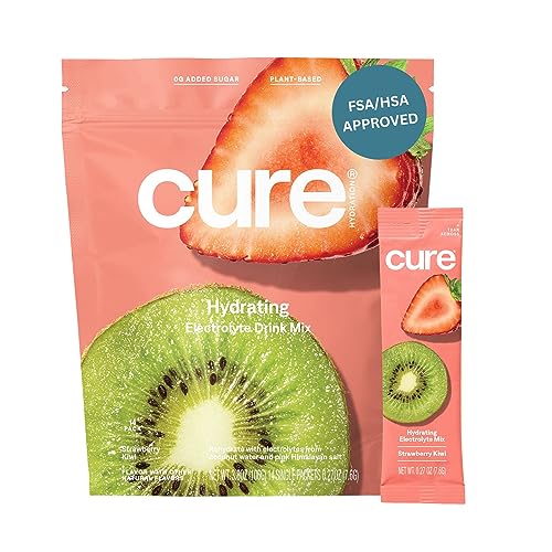 Cure Hydration Electrolyte Drink Mix - Rapid Dehydration Relief, Plant-Based, Non-GMO - 14 Packets