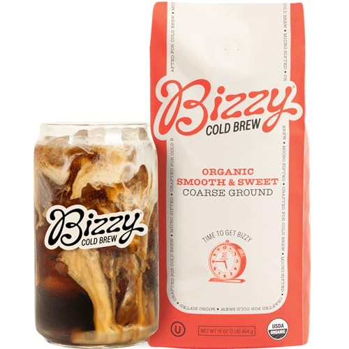 Bizzy Organic Cold Brew Coffee - Smooth, Sweet Flavor, USDA Organic, 100% Arabica - 1 LB