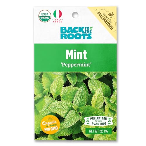 Back to the Roots Mint 'Peppermint' Seeds - Organic & Non-GMO Flavor for Culinary Use - 125mg