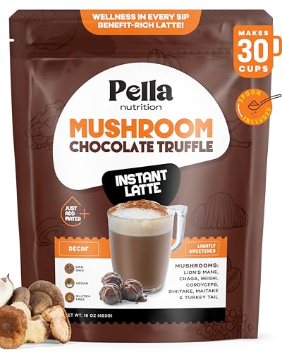 Organic Chocolate Truffle Mushroom Latte - Supports Cognitive & Immune Health, Vegan - 30 Servings