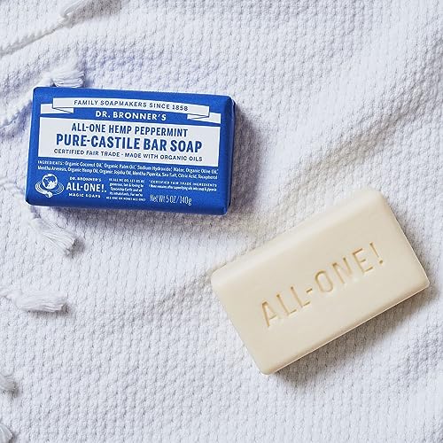 Dr. Bronner's Pure-Castile Bar Soap - Moisturizing Organic Oils for Hair, Face & Body - 5oz