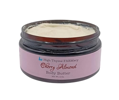 High Thyme FARMacy Cherry Almond Body Butter - Nourishing Shea & Cocoa, BPA-Free Jar - 8oz