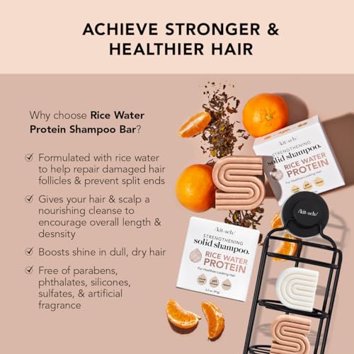 Kitsch Rice Bar Shampoo & Conditioner Set - Nourishing Hair Growth, Zero Waste, 2pcs