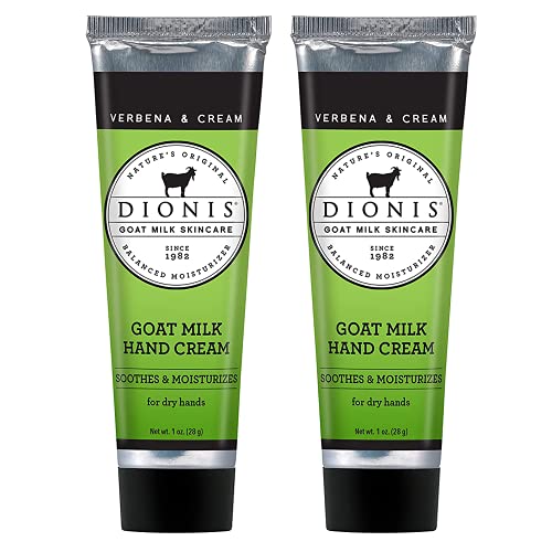 Dionis Goat Milk Hand Cream - Nourishing Moisturizer, Verbena & Cream Scent - Set of 2, 1oz