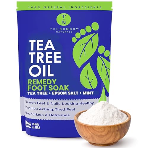 Remedy Tea Tree Oil Foot Soak - Deodorizes, Soothes & Softens, Epsom Salt & Mint - 14oz