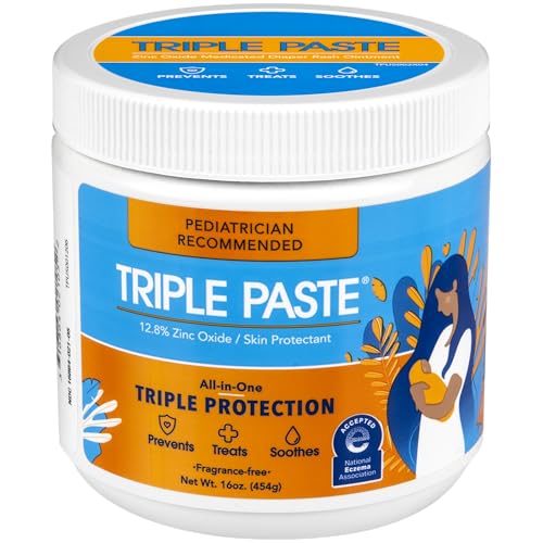 Triple Paste Diaper Rash Cream - Treats, Soothes, Prevents Rashes, Pediatrician-Recommended - 16oz