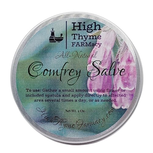 High Thyme FARMacy Comfrey Salve - Relieves Irritated Skin, All-Natural Ingredients - 2oz