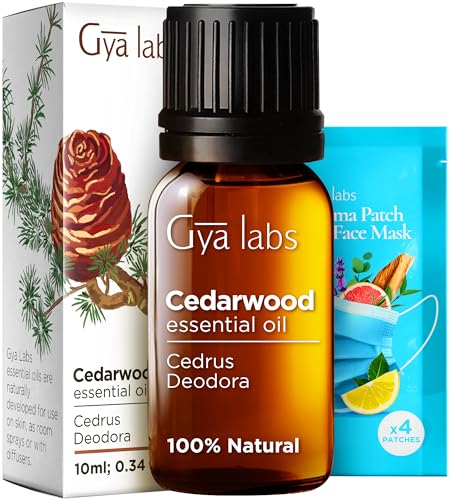 Gya Labs Cedarwood Essential Oil - Nourishing for Hair & Skin, Calming Aroma - 0.34 fl oz