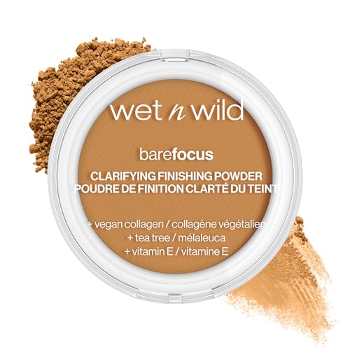 wet n wild Bare Focus Finishing Powder - Clarifies Skin, Hydrates & Reduces Redness - Medium-Tan