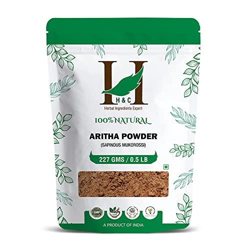 H&C Herbal Ingredients Aritha Powder - Natural Hair Cleanser for Growth & Reduced Fall - 227g