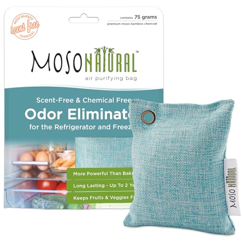 Moso Natural Air Purifying Bag - Bamboo Charcoal Odor Eliminator, Reusable for 2 Years - 200g