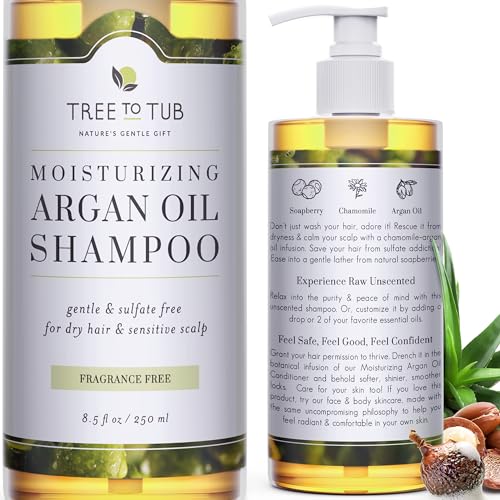 Tree to Tub Fragrance Free Shampoo - Hydrating for Dry Scalp, Vegan Botanicals, 16oz