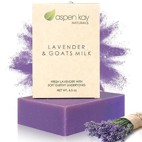 Aspen Kay Naturals Bar Soap - Lavender & Goat Milk, Gentle on Skin, Organic Oils - 1 Pack