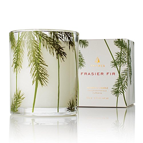 Thymes Frasier Fir Candle - Warm Pine & Cedar Aroma, Non-Metal Wick - 6.5 oz